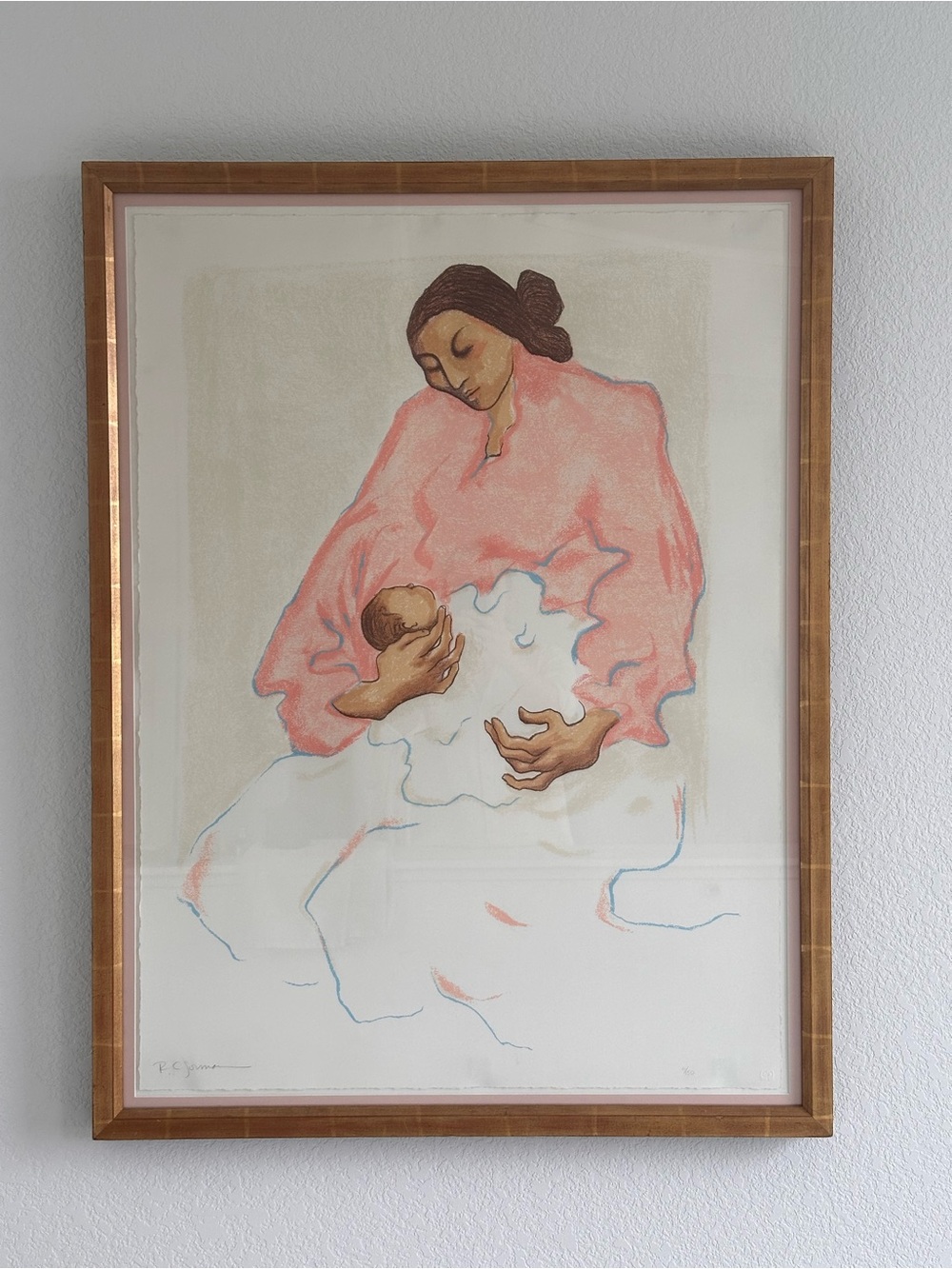 R.C. Gorman “Navajo Mother and Child” 1978 Lithograph, Signed 11/150